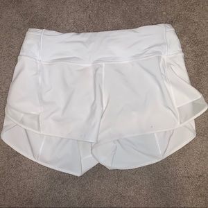 Lululemon Mesh Over Miles Shorts White 3”